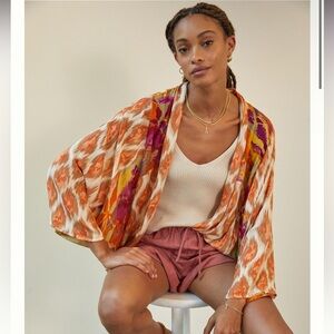 NWOT Anthropologie sunset cocoon kimono